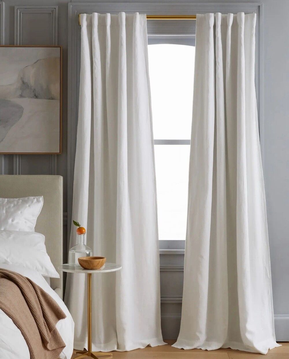 European Linen Curtain Single Panel 48x96